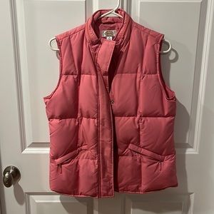 Pretty pink puffer vest.